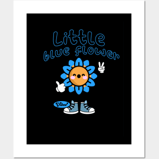 little blue flower Posters and Art